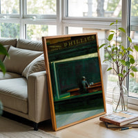 PHILLIES Nostalgic Diner Night Scene Wall Print Wall Poster