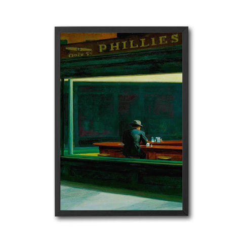 PHILLIES Nostalgic Diner Night Scene Wall Print Wall Poster
