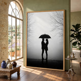 Photography Modern Minimalist Wall Art – Romantic Umbrella Couple Print