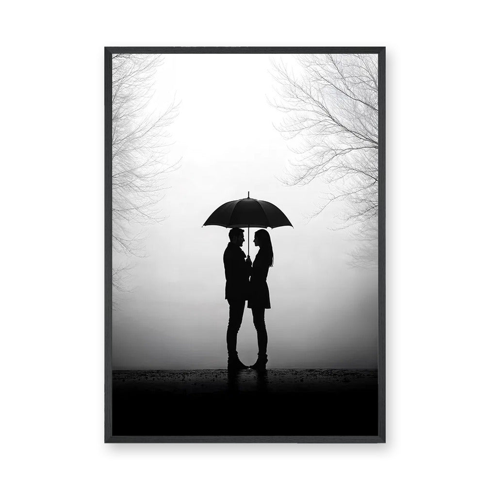 Photography Modern Minimalist Wall Art – Romantic Umbrella Couple Print
