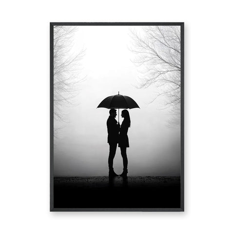 Photography Modern Minimalist Wall Art – Romantic Umbrella Couple Print
