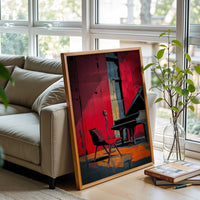 Piano and Microphone Aesthetic Wall Décor Print