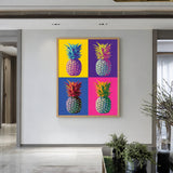 Pineapple Pop Art Wall Art – Colorful Tropical Fruit Grid