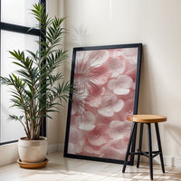 Pink and White Floral Wall Décor Wall Poster – Aesthetic Flower Print for Home Decor