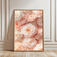 Pink and White Roses Aesthetic Wall Print