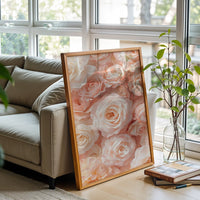 Pink and White Roses Aesthetic Wall Print