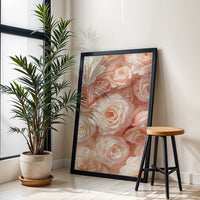 Pink and White Roses Aesthetic Wall Print
