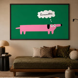 Pink Dog Pop Art Wall Art – Funny Pissmelke Thought Bubble
