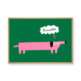 Pink Dog Pop Art Wall Art – Funny Pissmelke Thought Bubble