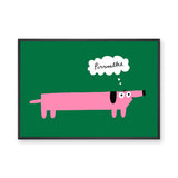 Pink Dog Pop Art Wall Art – Funny Pissmelke Thought Bubble