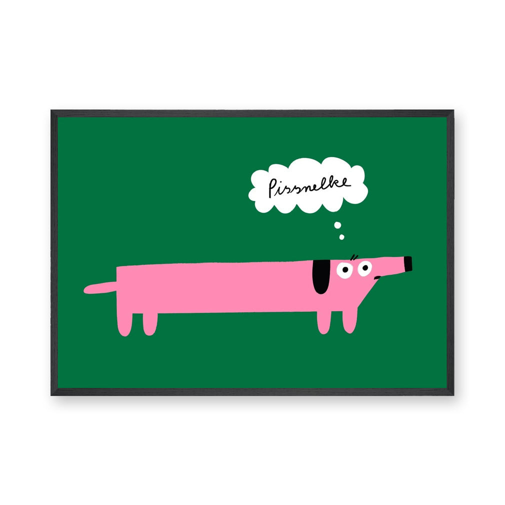 Pink Dog Pop Art Wall Art – Funny Pissmelke Thought Bubble