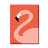 Pink Flamingo Minimalist Wall Art – Coral Red Modern Bird Illustration