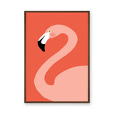 Pink Flamingo Minimalist Wall Art – Coral Red Modern Bird Illustration