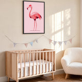Pink Flamingo Minimalist Wall Art – Pale Pink Nursery Bird Print