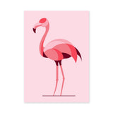 Pink Flamingo Minimalist Wall Art – Pale Pink Nursery Bird Print