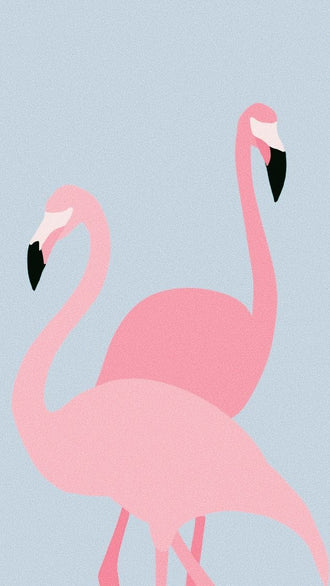 Pink Flamingos Minimalist Wall Art – Pale Blue Animal Print