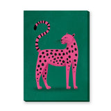 Pink Leopard Pop Art Wall Art – Bright Animal Print on Green