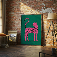 Pink Leopard Pop Art Wall Poster – Vibrant Animal Print Canvas