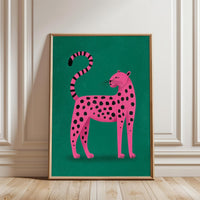 Pink Leopard Pop Art Wall Poster – Vibrant Animal Print Canvas