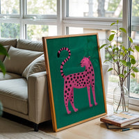 Pink Leopard Pop Art Wall Poster – Vibrant Animal Print Canvas