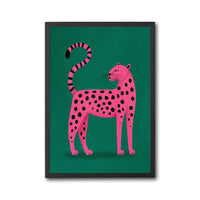 Pink Leopard Pop Art Wall Poster – Vibrant Animal Print Canvas
