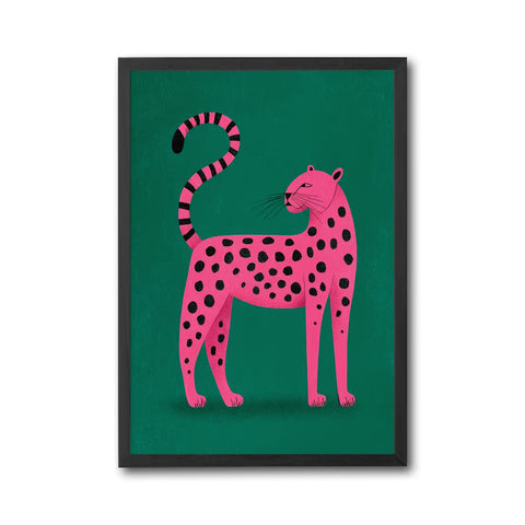 Pink Leopard Pop Art Wall Poster – Vibrant Animal Print Canvas