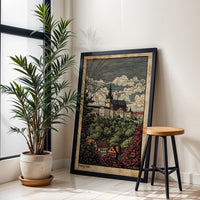 Pissigues Nostalgic Cityscape Illustration Wall Décor Print