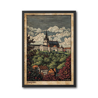Pissigues Nostalgic Cityscape Illustration Wall Décor Print