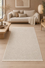 Plain Scandinavian Area Rug in a living room