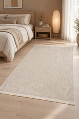 Plain Scandinavian Area Rug in a bedroom