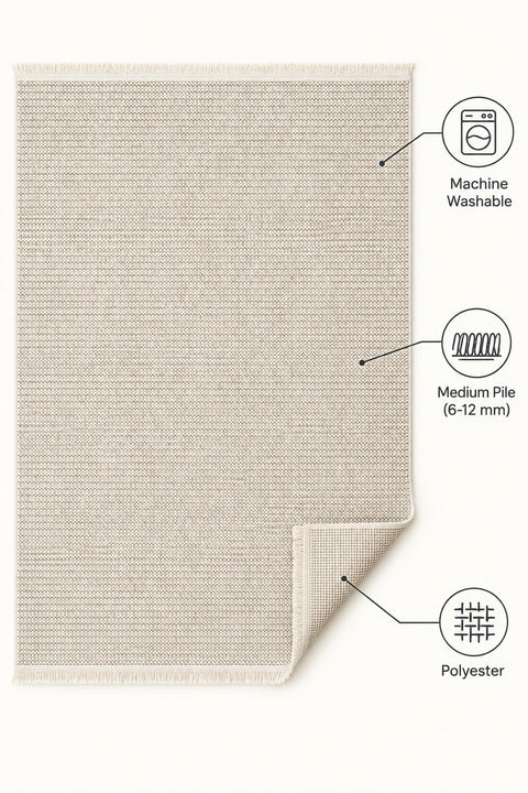 Plain Scandinavian Area Rug – features
