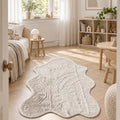 Plush Shag Kids Oval Rug – Beige in a nursery
