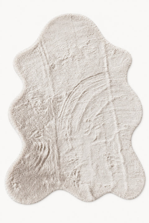 Plush Shag Kids Oval Rug – Beige