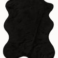 Plush Shag Kids Oval Rug – Black