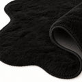 Plush Shag Kids Oval Rug – Black – texture close-up
