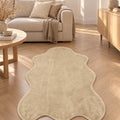 Plush Shag Kids Oval Rug – Cappuccino in a living room