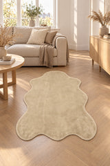 Plush Shag Kids Oval Rug – Cappuccino in a living room