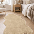 Plush Shag Kids Oval Rug – Cappuccino in a bedroom