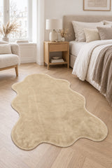 Plush Shag Kids Oval Rug – Cappuccino in a bedroom