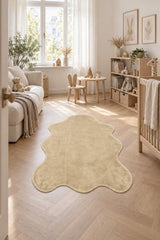 Plush Shag Kids Oval Rug – Cappuccino in a nursery