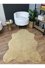 Plush Shag Kids Oval Rug – Cappuccino in a living room
