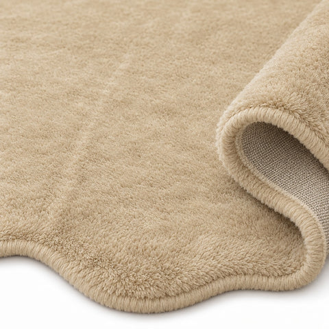 Plush Shag Kids Oval Rug – Cappuccino – texture close-up