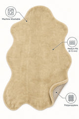 Plush Shag Kids Oval Rug – Cappuccino – features