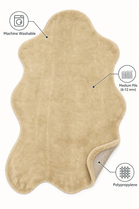 Plush Shag Kids Oval Rug – Cappuccino – features