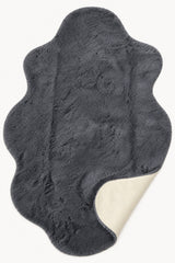 Plush Shag Kids Oval Rug – Charcoal