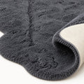 Plush Shag Kids Oval Rug – Charcoal – texture close-up