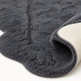 Plush Shag Kids Oval Rug – Charcoal – texture close-up