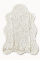 Plush Shag Kids Oval Rug – Cream
