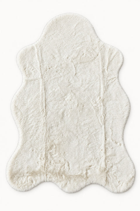 Plush Shag Kids Oval Rug – Cream