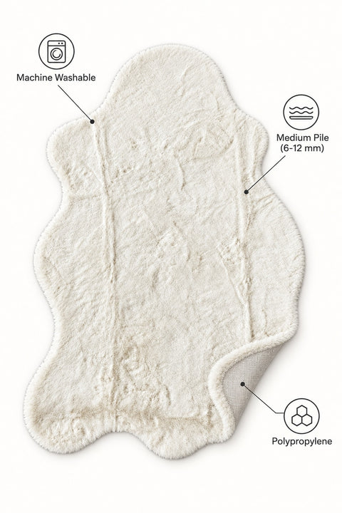Plush Shag Kids Oval Rug – Cream – features